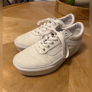 Classic White Canvas Vans  Woman’s Sneakers Platform